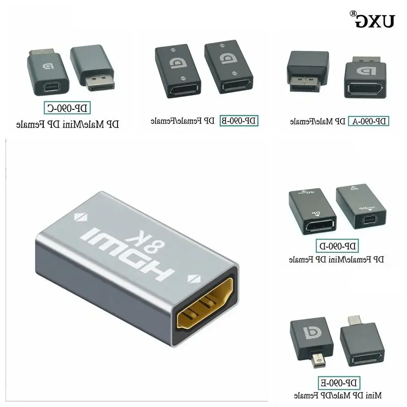 Mini Display Port DP 1.4 HDTV-Compatible Converter Female To Male 8K@60Hz HD Video For Laptop Computer Monitor Projector Adapter