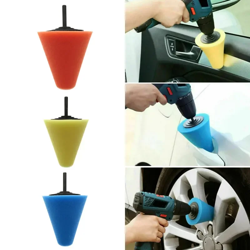 1x Car Wheel Hub Polish Buffing Shank Polishing Sponge Pad Calm Auto Tools for Burnishing Ball Buffing Sponge Cleaning Car Wheel