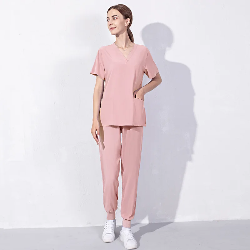 Unisex Multicolor manga curta Farmácia Enfermeira Uniforme, Hospital Médico Workwear, Uniformes de Cirurgia Odontológica Oral, Medical Scrubs Conjuntos