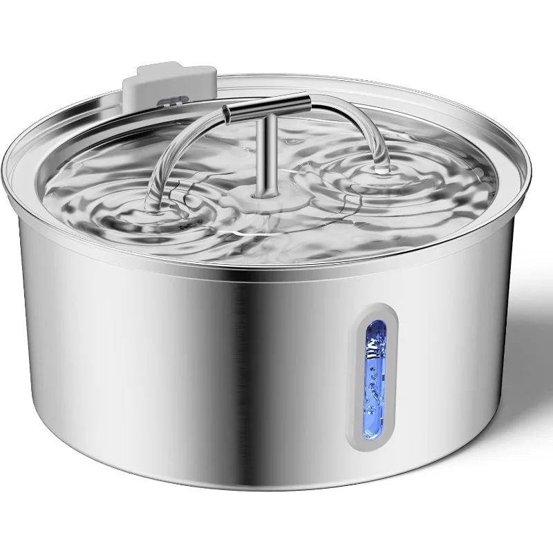 

Cat Water Fountain Stainless Steel, 3.2L/108Oz Pet Water Fountain for Drinking, Automatic Metal Dog Water Dispenser Bowl