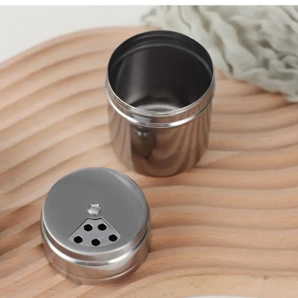 New Multi-purpose Seasoning Jar Stainless Steel Spice Jar Salt Sugar Bottle Rotating Cover Kitchen Gadgets Spice Pepper Shaker