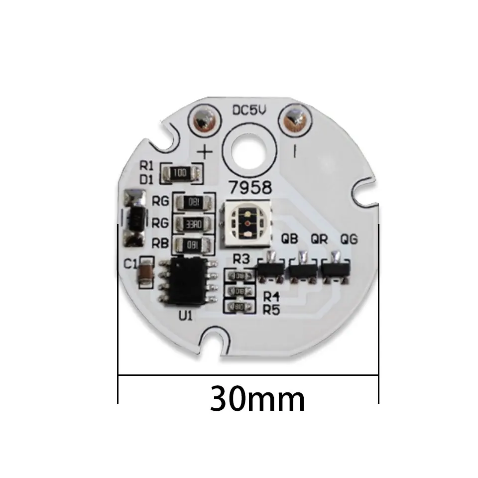 5pcs Low Voltage 5V Lamp Board With Remote Control LED Lamp Board With Diameter 30mm Colorful Gradient RGB Lamp Board