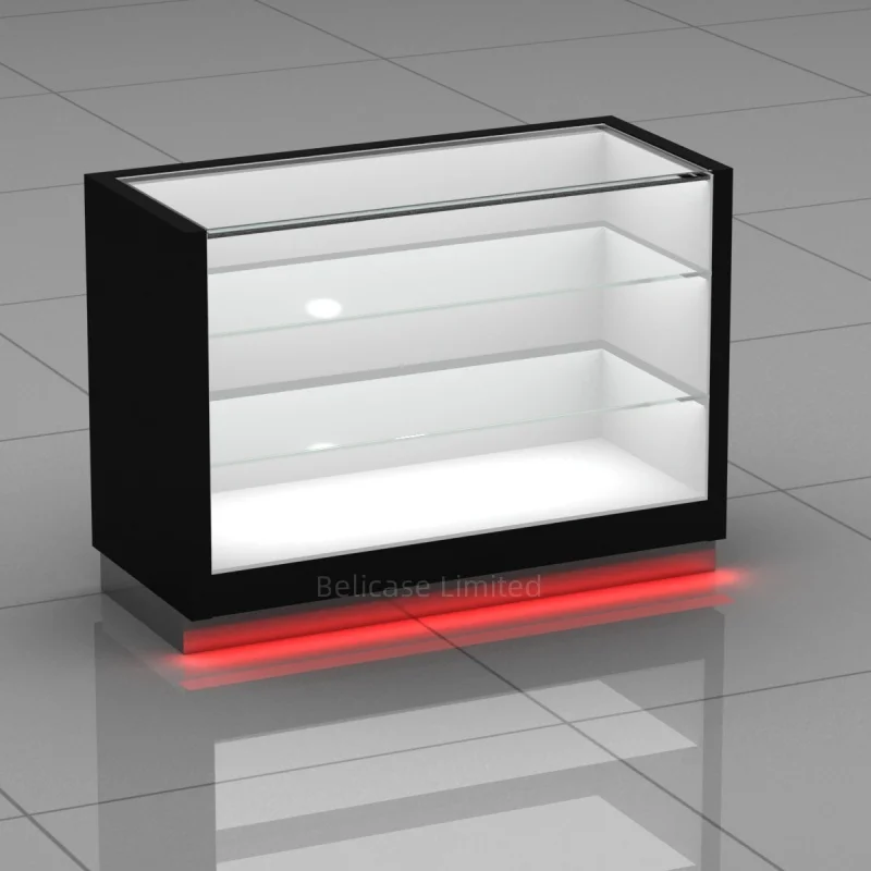 2025customized.Customized Led Retail Display Smoke Shop Counter Cabinets Dispensary Display Cases Glass Display Cabinet