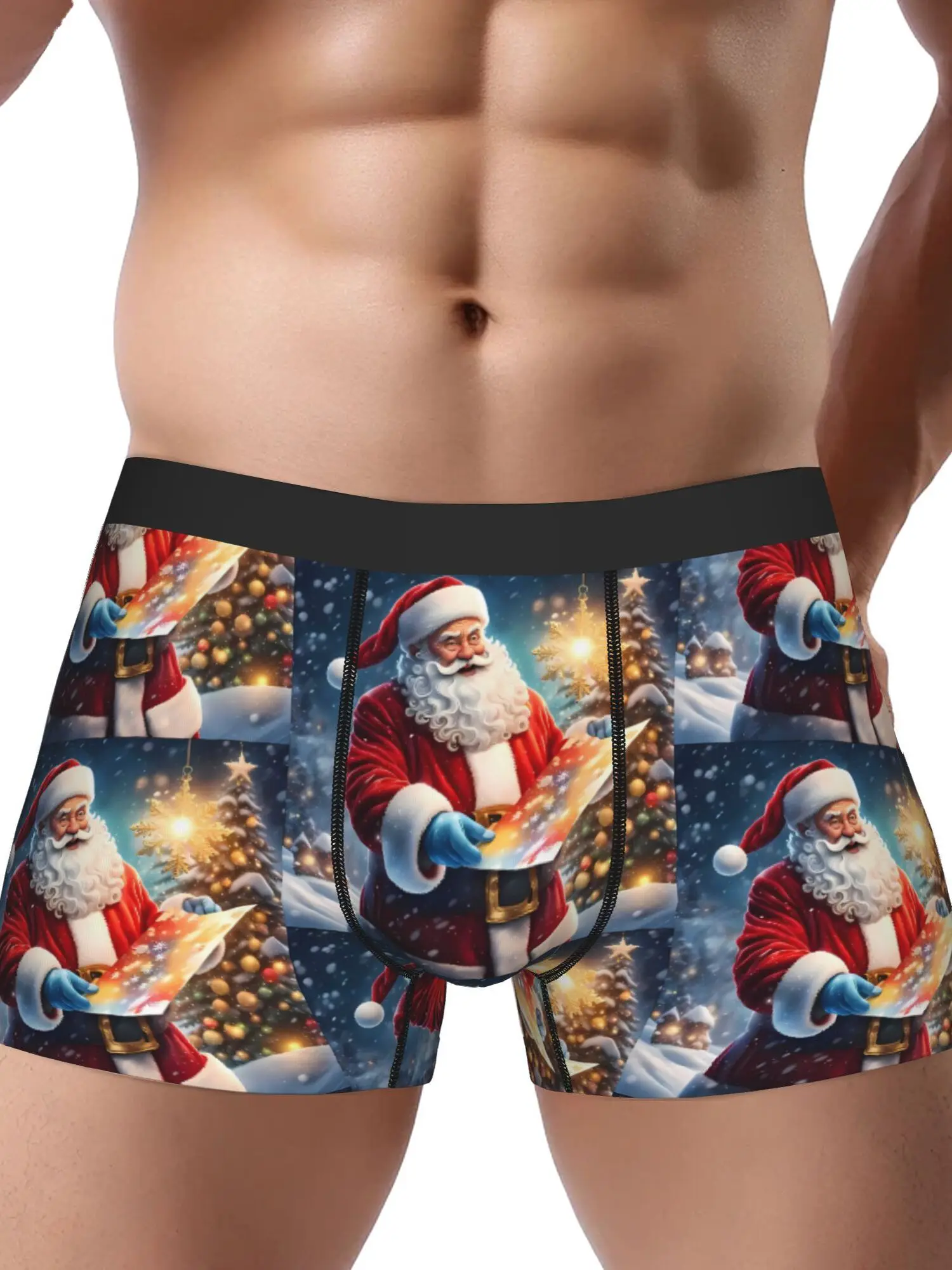 Father Christmas Underwear Polyester Underpants2D Print Design