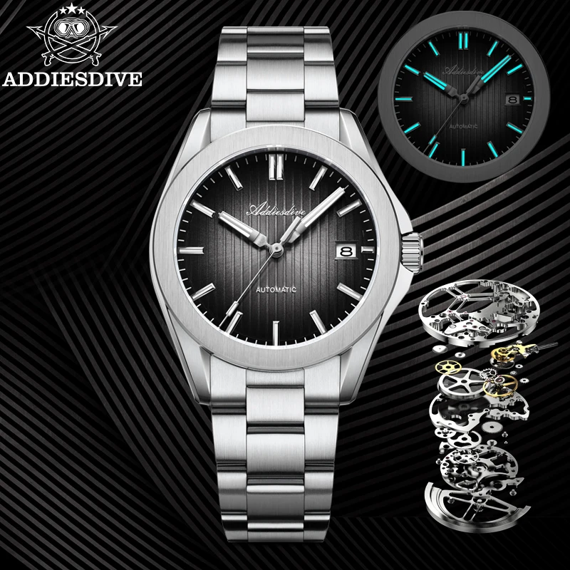 

ADDIESDIVE Automatic Mechanical Watches Waterproof 200M Sapphire Glass Wristwatch For Men 41mm Super Luminous 316L Steel Watch