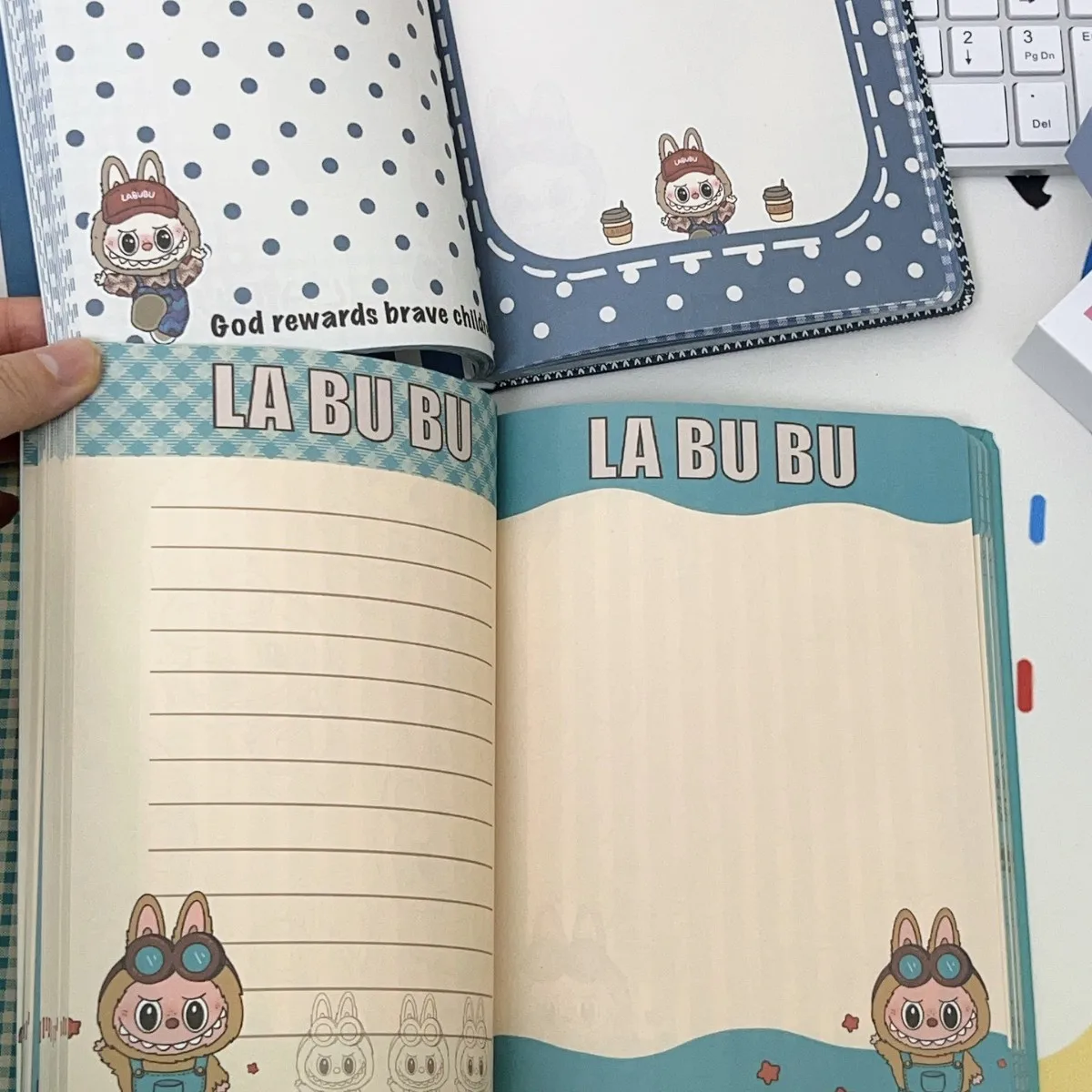 New Two-volume Glasses Cloth A5 Notebook Full-color Page Planner Student Hard-shell Diary Notepad Notebook