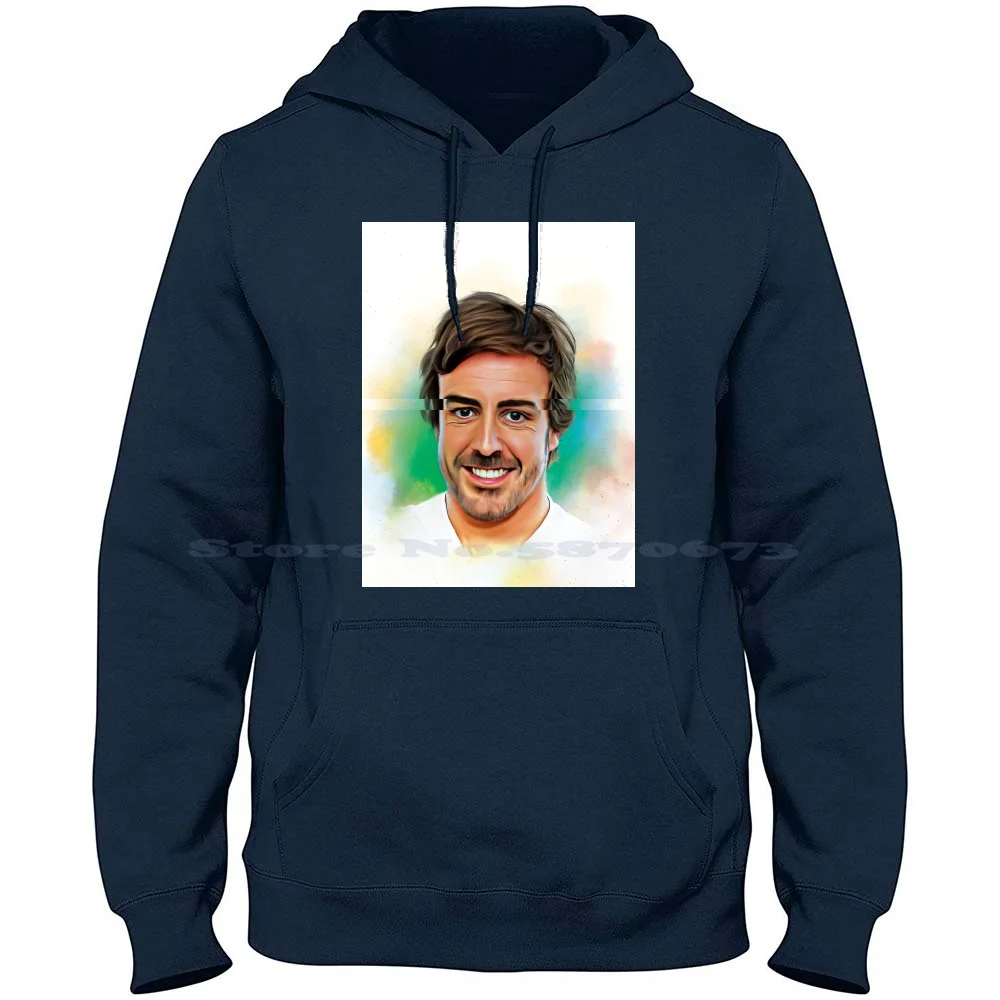 Fernando Alonso 100% Cotton Hoodie Fernando Alonso Sainz Motorsport Smudge Painting Alonso Paint