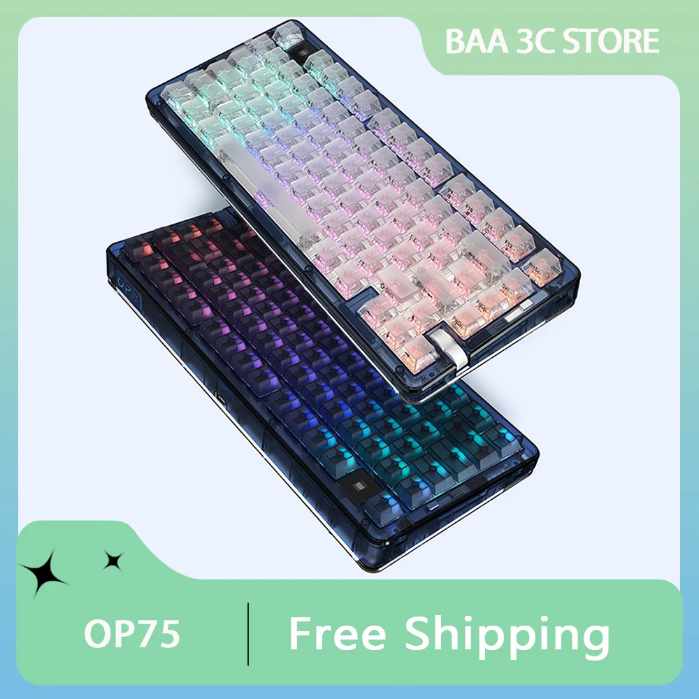 IYX OP75 Maglev Mechanical Keyboard Tri Mode Wireless Bluetooth RGB Hot Swap Ergonomic 80 Keys Esports Gaming Keyboard PC Gamer