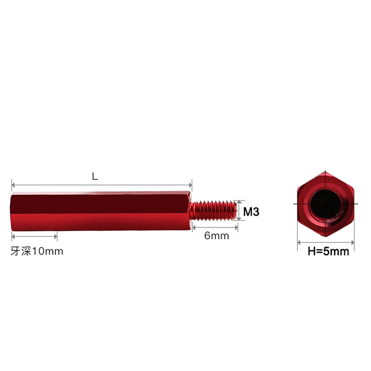 10pcs M3+6mm Aluminum Alloy Threaded Pillar Hex Male-Female Standoff Spacer Single Head Column For RC DIY FPV Quadcopter Drone