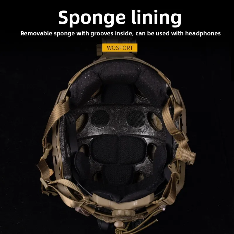 خوذة تكتيكية سريعة الحماية الكاملة مع نظارات واقية - دعائم حماية خارجية مموهة لعشاق الأفلام والتلفزيون #4