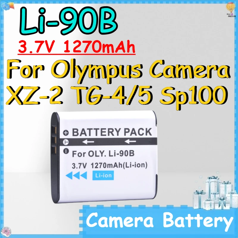 Li-90B 3.7V 1270mAh Camera Battery for Olympus Camera XZ-2 TG-4/5 Sp100 Lithium-ion Rechargeable Battery