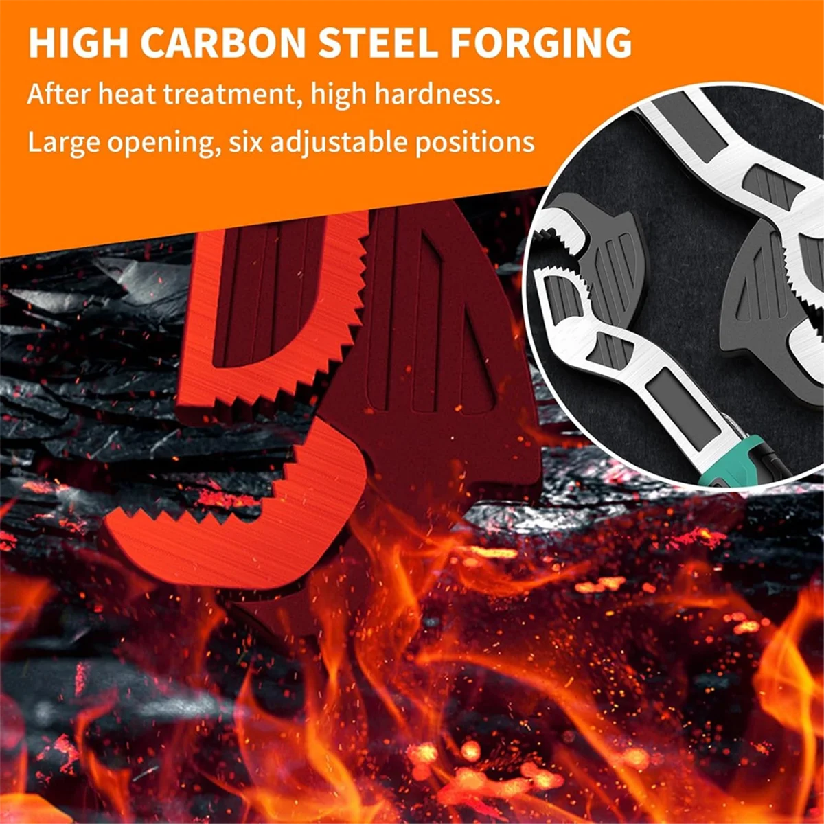 

AA98 2Pcs Adjustable Pipe Wrench, Multifunctional Self-Locking Quick Wrench, 0.28-0.6Inch(7-15mm) Auto Adjusting Wrench