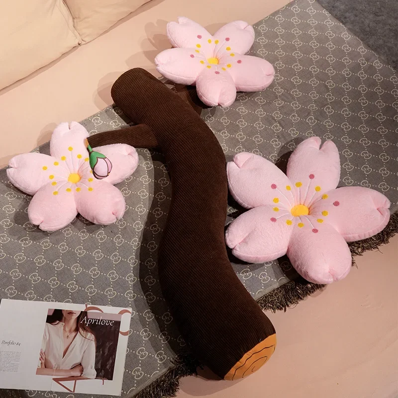 New  Pink Cherry Petals Pillow Girl Bedroom Living Room Decor Bay Window Floor Seat Cushion Plush Tatami Cherry Blossom Cushion