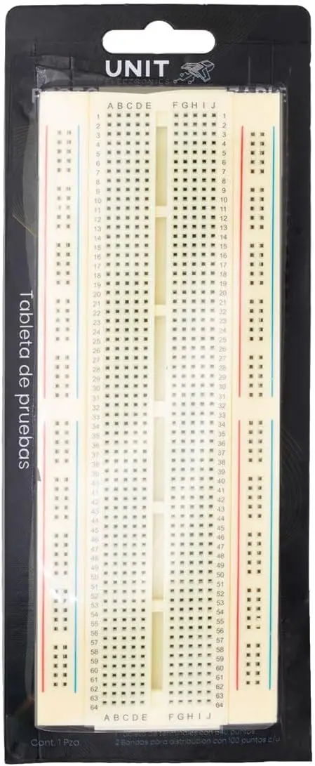 Protoboard Deslizable 2 Tiras 1 Bloque 830 Puntos  UNIT