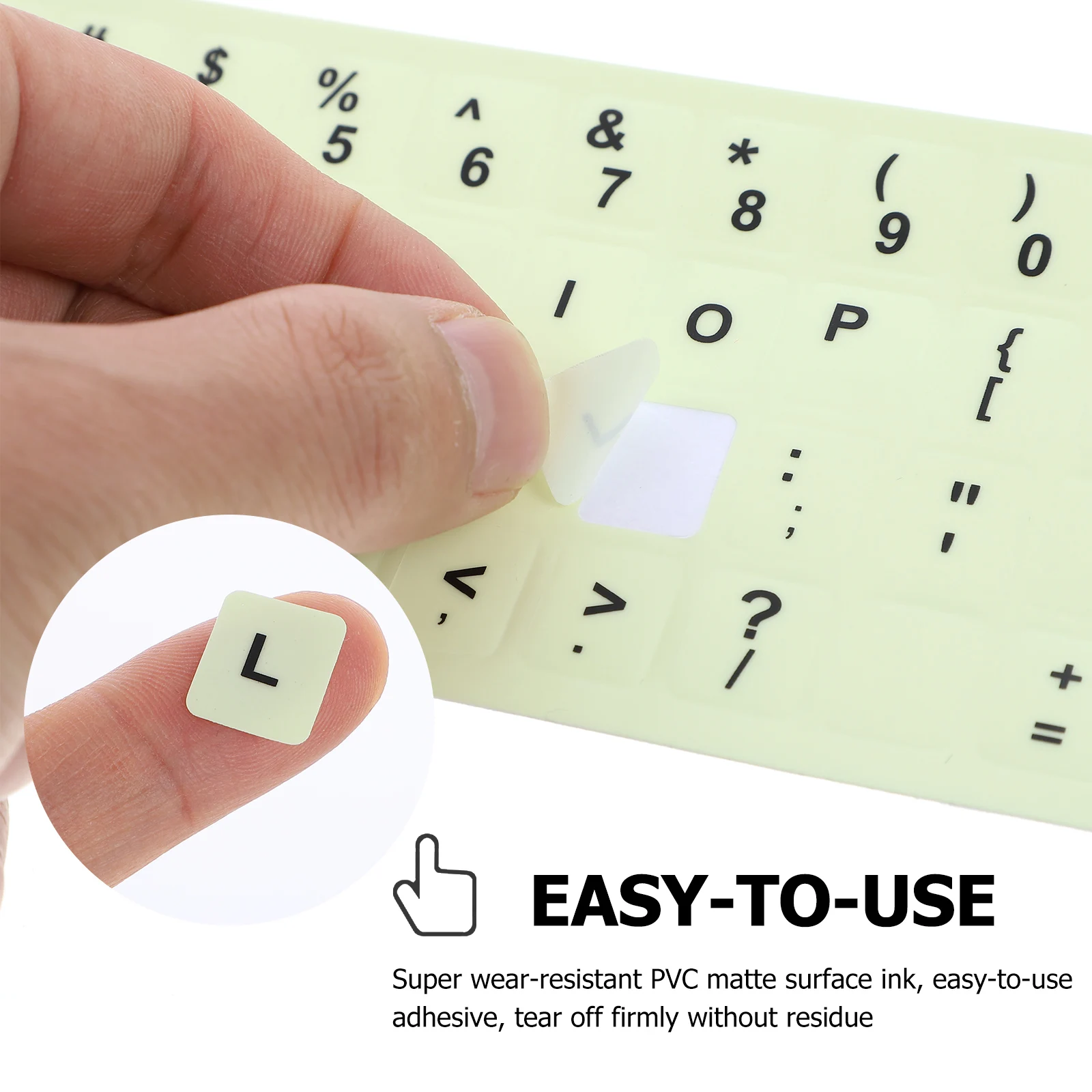 

Glow in Dark Keyboard Stickers 1 3x1 1cm Laptop Desktop Computer Key Stickers Wear Resistant PVC Matte Ink Easy Adhesive No