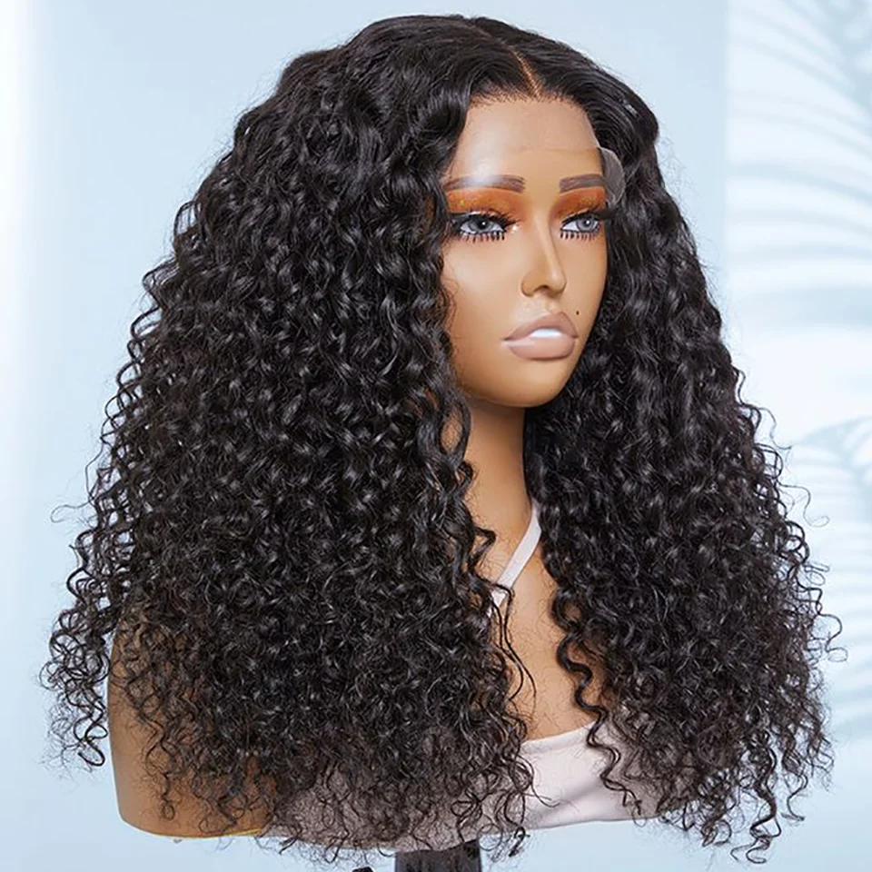 Deep Wave Frontal Wig 13x6x1 Deep Curly Lace Front Human Hair Wigs For Black Women 180% Density Part Lace Front Deep Wave Wig