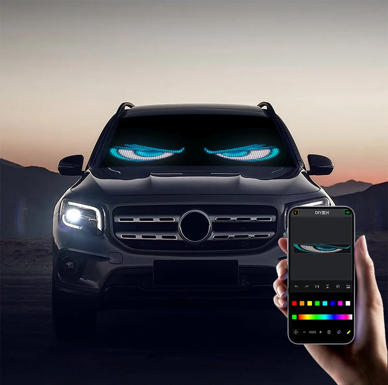 Scrollendes, helles LED-Werbeschild mit Bluetooth-App, DIY-Anpassung von Text, Graffiti-Animation für Laden-, Auto-, Bar- und Hotelwerbung – Detail 9