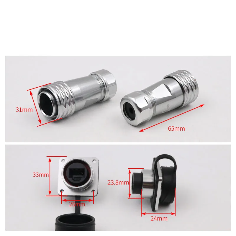 Per WEIPU Aviation plug & Socket SA24-RJ45 Cavo Connettore di segnale Adattatore multifunzionale Connettore impermeabile industriale IP67