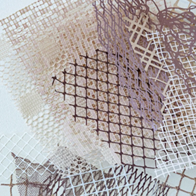 Mr. Paper 23pcs Paper Mesh Series Mixed Material Craft Kit DIY Collage Notebook Frame Greeting Card Calendar Mobile Phone Case