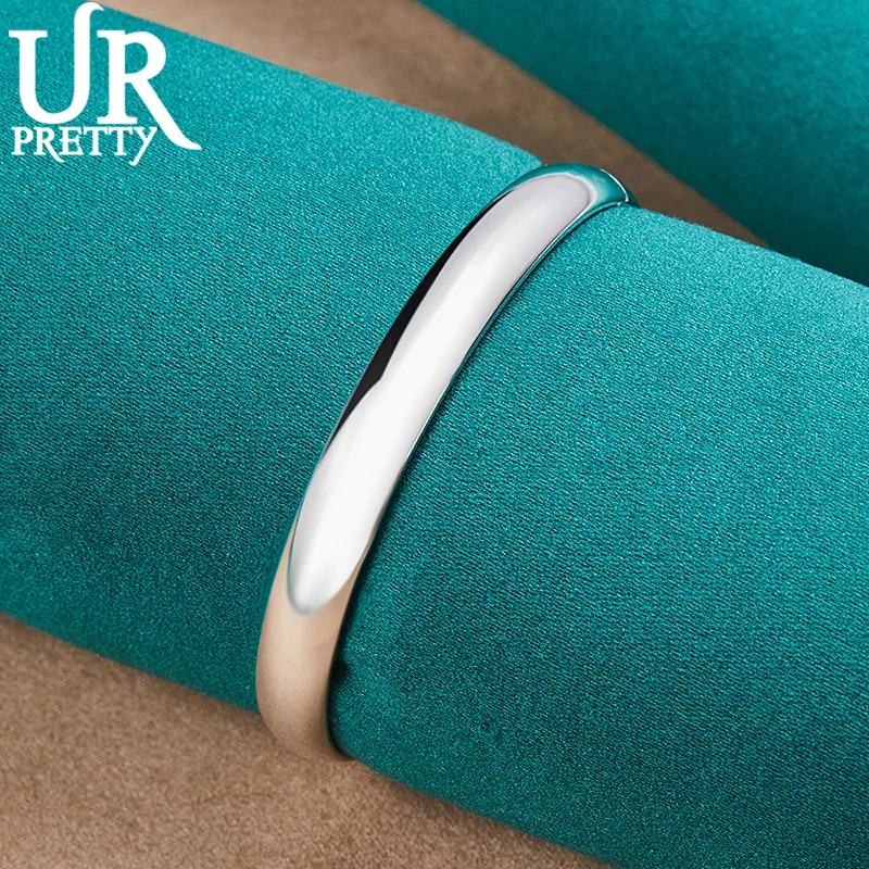 

925 Sterling Silver Opening Charm 8mm Glaze Bangle Bracelet For Women Party Gift Engagement Wedding Fashion Jewelry