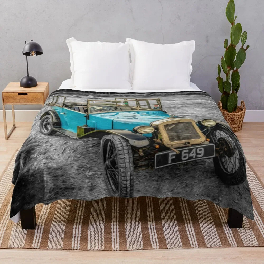 

Austin 7 Vintage Car Art Throw Blanket Decorative Sofa Nap Flannels heavy to sleep Blankets