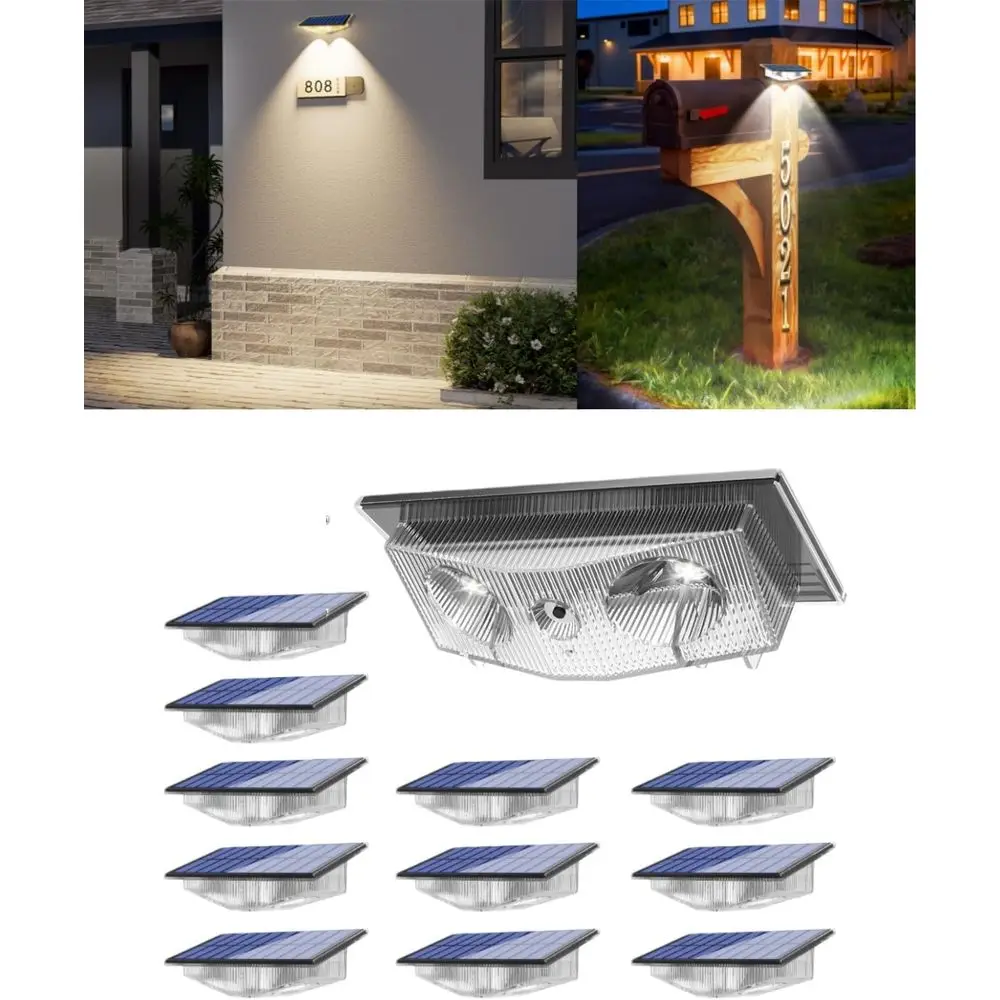 

Уличные светильники для почтовых ящиков, номеров домов, адресов, вывесок - 3000K/4000K/6000K, 3 режима, водонепроницаемые IP65, с питанием от солнечной энергии, работающие от заката до рассвета.