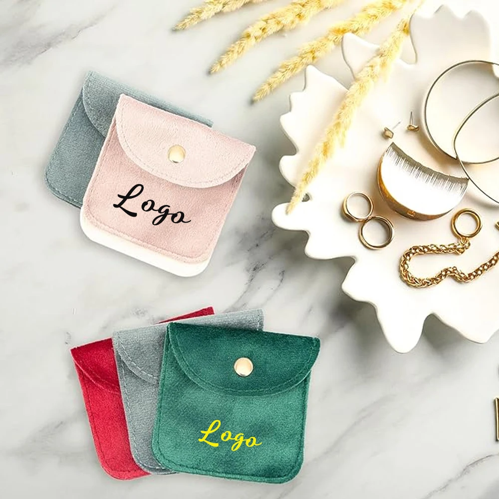 

Velvet Jewelry Pouches 100 Pcs Small Jewellry Pouch with Snap Button Soft Storage Bags for Rings Necklace Bracelets Earrings