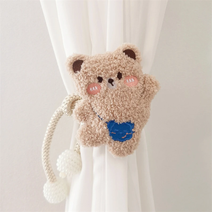 Bear pearl clasp Tieback Window Curtain Buckle Clip Kids Room Hanging Curtain Holders Tie Backs Curtain Accessories Home Decor