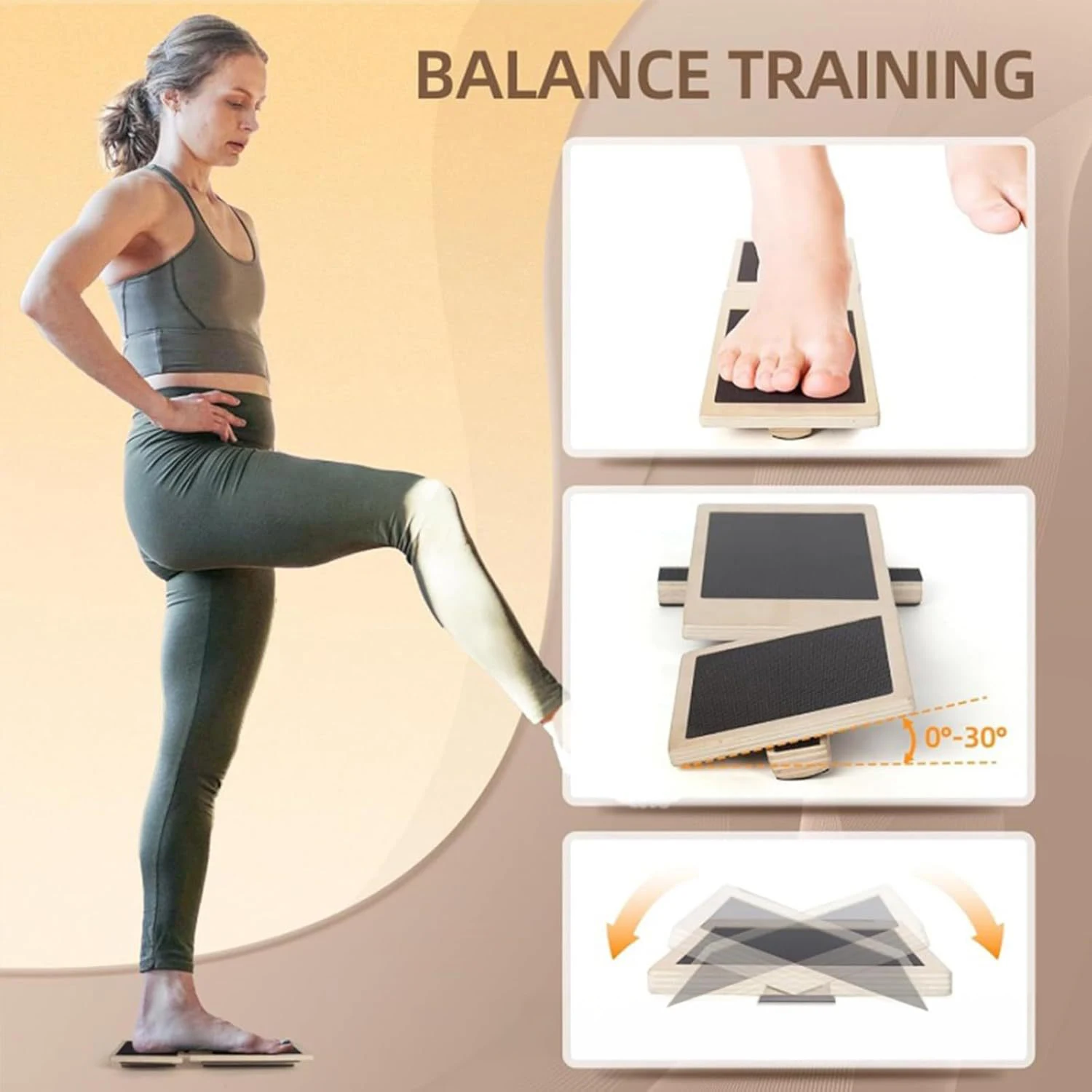 

Ankle Strengthener Balance Board Foot Stability Exerciser Posture Corrector for Standing Core Training Gym