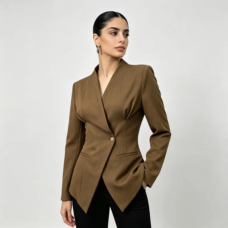 Elegant Blazer For Women, 2026 Autumn. New Collection, Fashionable And Stylish, Single-button Design, Small Blazer