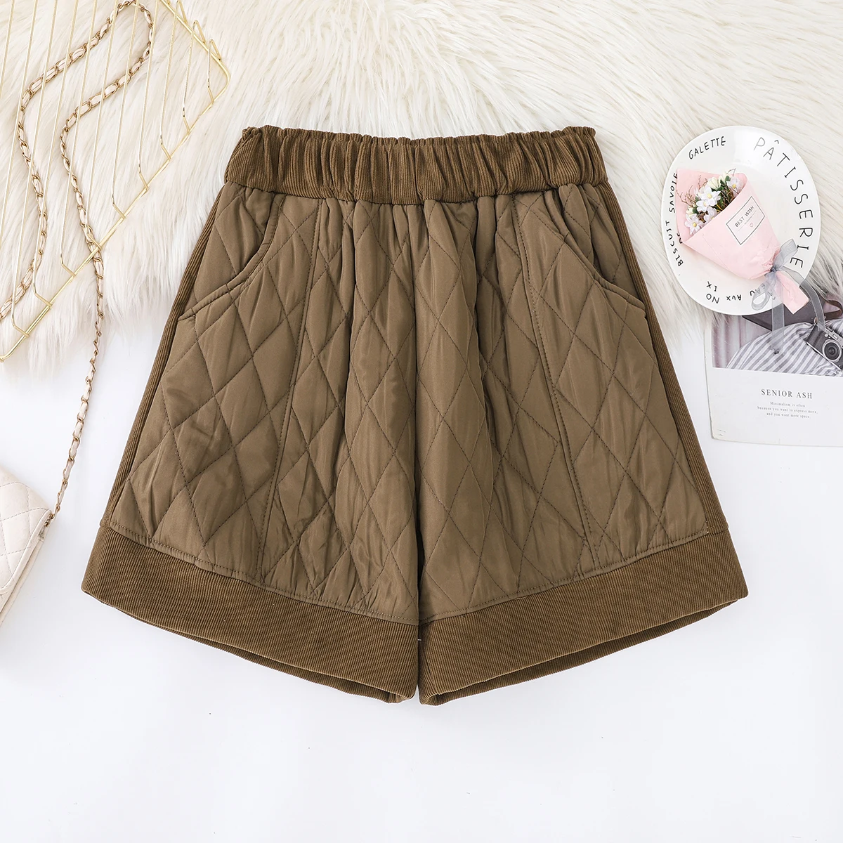 Taille haute coton pantalon femmes hiver Bootcut décontracté orts sous-vêtements vêtements d'extérieur Thiened ort pantalon Fem Faion