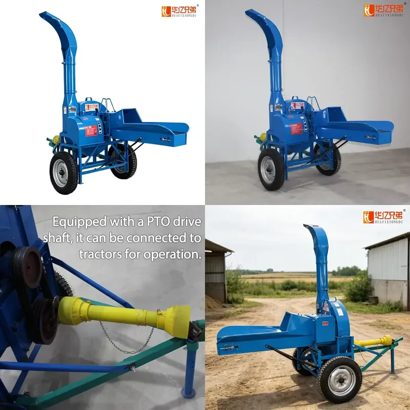 Hot-selling 4.5 tons/hour easy-to-operate twin-engine forage cutter, suitable for farm feed processing and domestic livestock