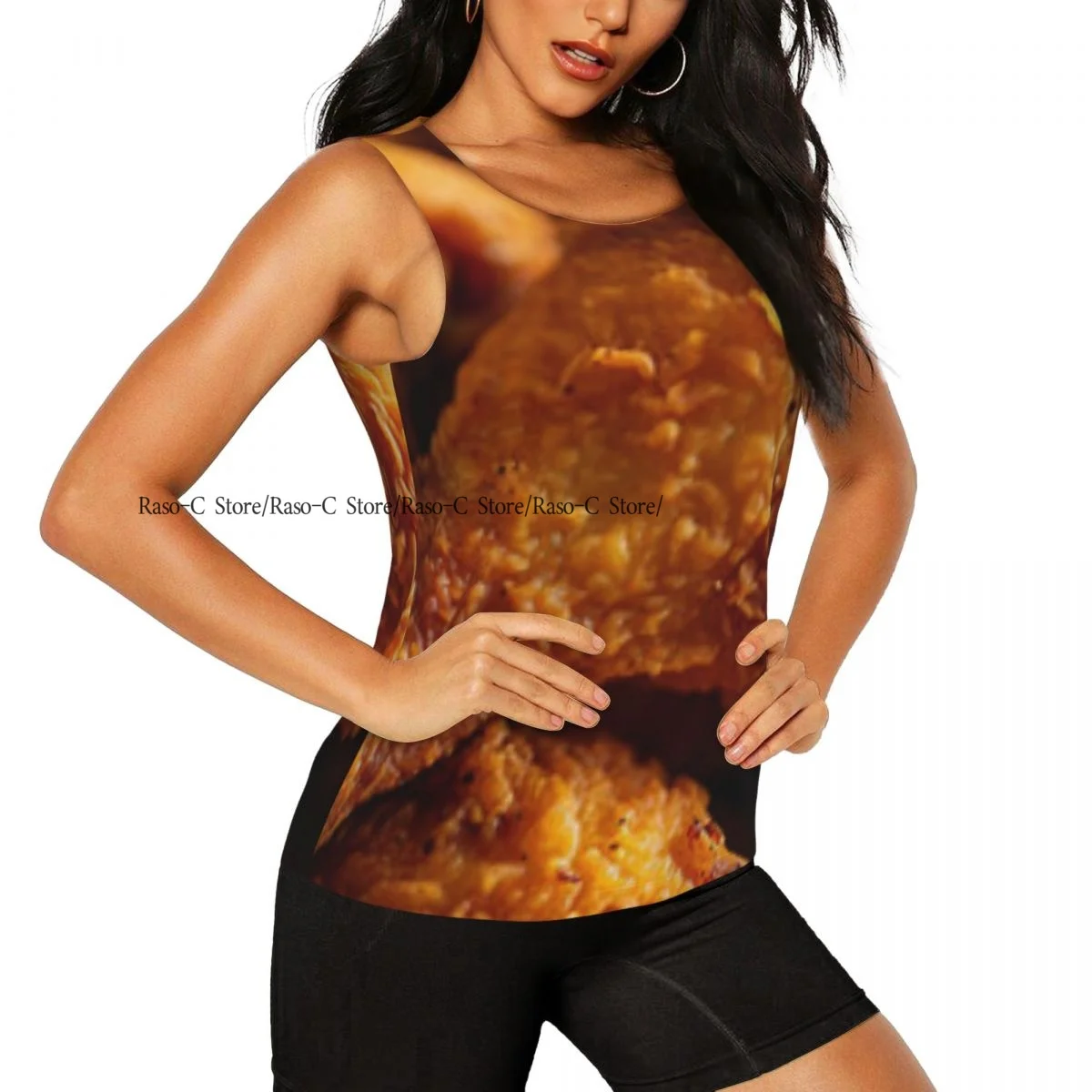 Women Sexy Vest Chicken Legs Sleeveless Round Neck Tank Tops Female Casual Basic Camisole
