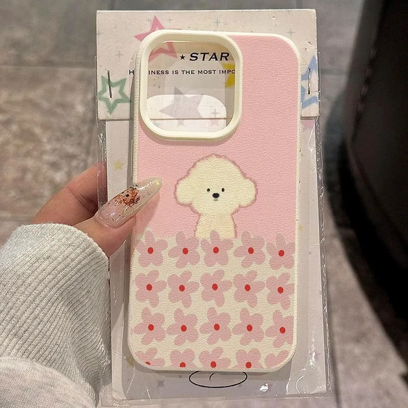 Handyhülle für iPhone 11 12 13 14 15 16 17 Pro Max XS X XR 16E 16 Plus 17e Rosa Gestreiftes Welpen-Cocktail Trendiges Muster Weiche Hülle – Detail 9