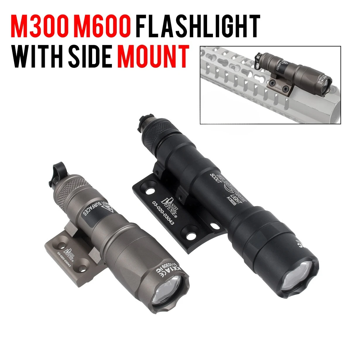 SF M300B M300C M600B M600C Strobe Scout Light La-ser AR15 Airsoft Rifle LED Flashlight Hunting Spotlight Dual Function Switch - view 2