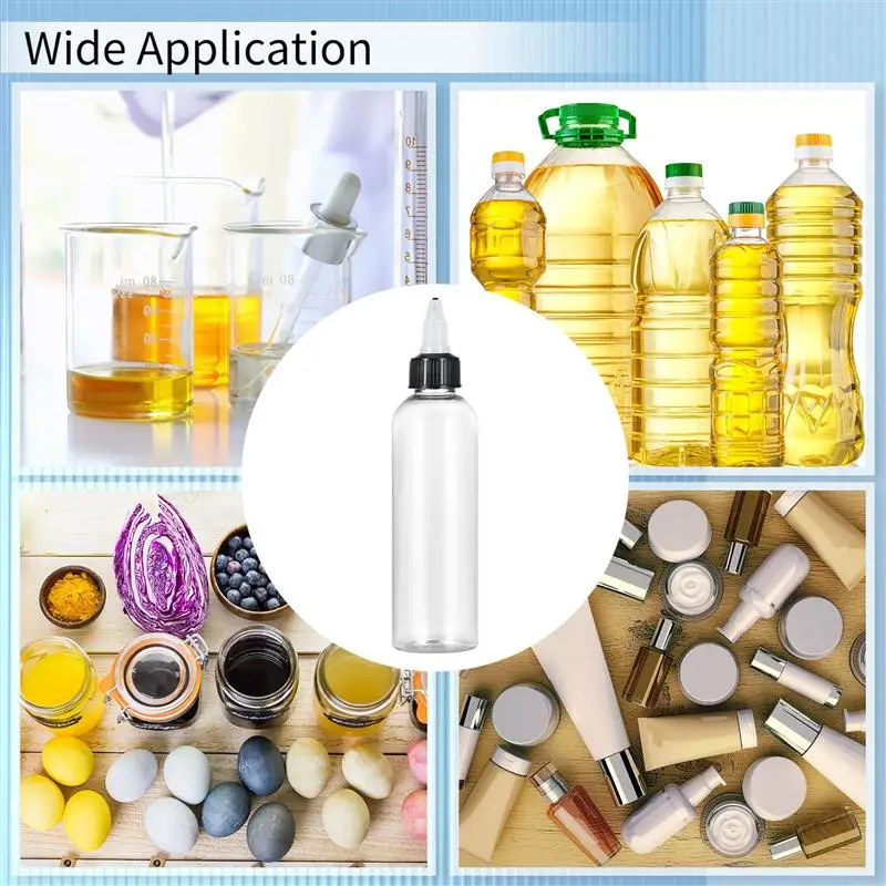 24Pcs Clear Dispensing Bottles 2oz Plastic Squeeze Bottles With Twist Top Caps Round Squeeze Bottles For Kitchen Food Making