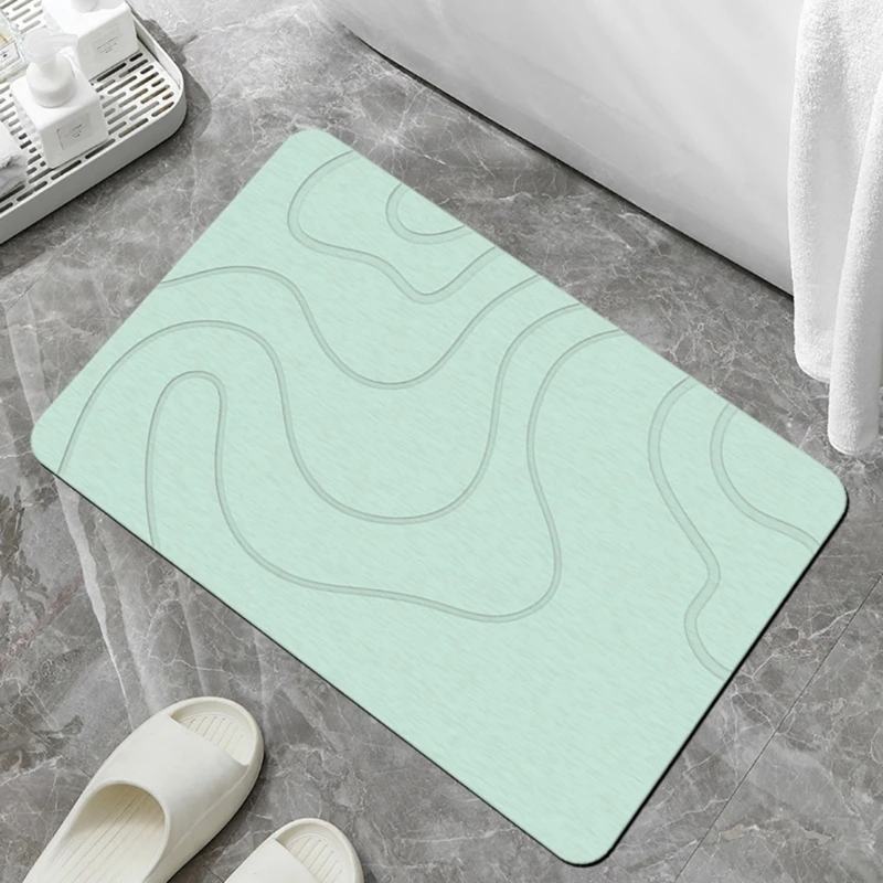 Antislip Stone Bath Mat Diatomite Quick Absorbent Easy Clean for Bathroom Kitchen