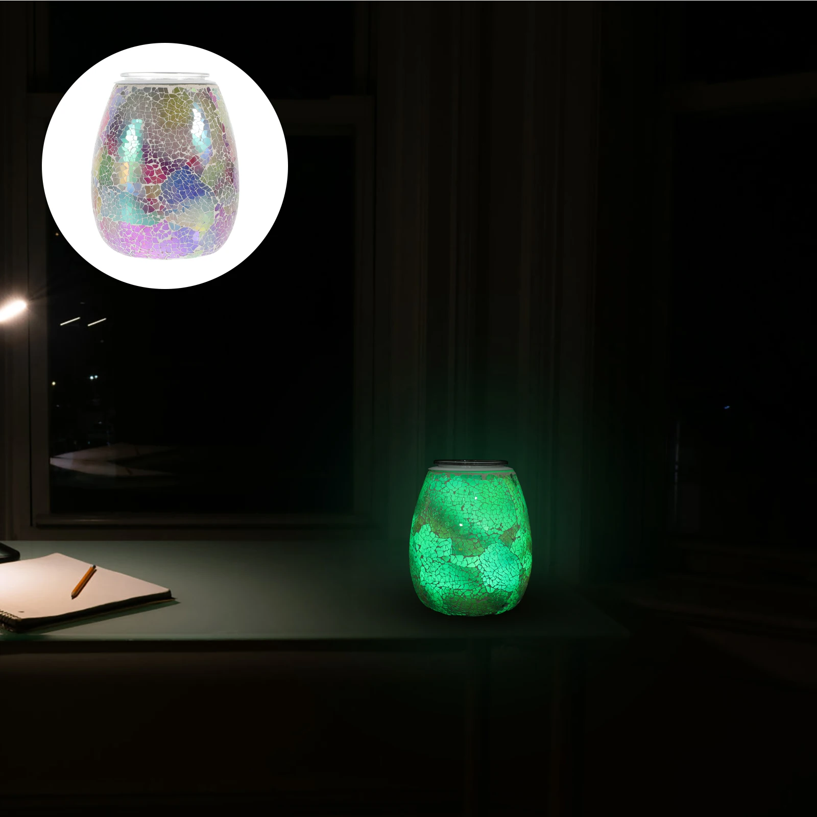 

Fragrance Lamp Glass Mosaic Aroma Light Color Change Night Light for Pleasant Relaxing Atmosphere Fragrance Lamp