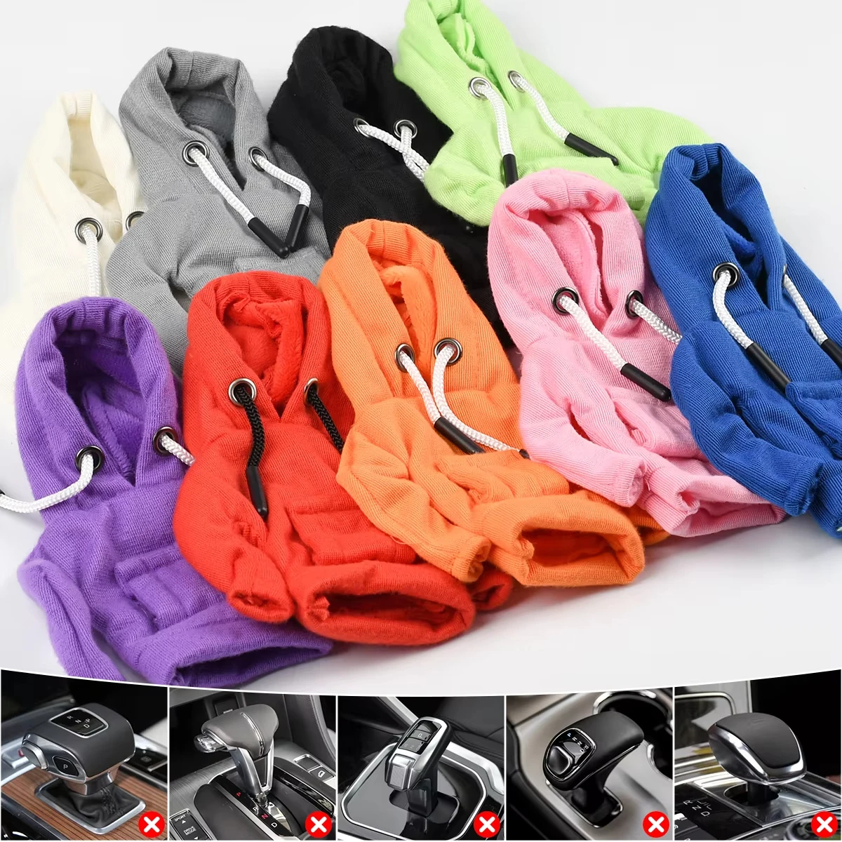 Car Gear Lever Cover Lever Creative Small Hoodie Gear Handle Decoration Universal Car Shift Lever Interior Fits Manual Automatic