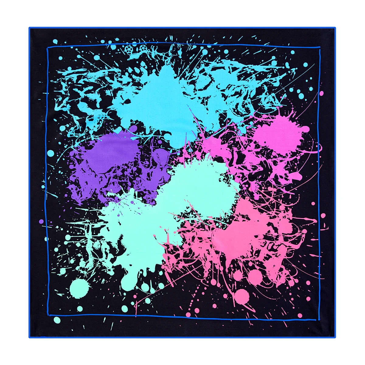 

90 см саржевый шелковый шарф «Splash Ink», женский квадратный платок, брендовый шарф-хиджаб, платок, бандана, завитые вручную, новый дизайн, платки на голову