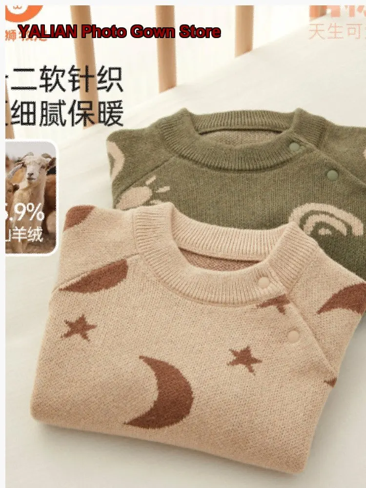 Baby Boy Girl Knit Top Infant Round Neck Long Sleeves Christmas Wear Spring Autumn