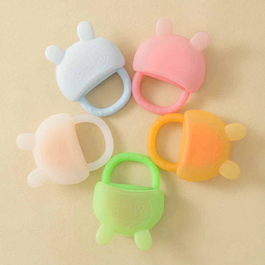 Color Kids Silicone Teething Toys For Baby Infant Hand Teether Pacifiers Baby Toy Toddler Chewing Teether Toy Kids Feeding Dummy