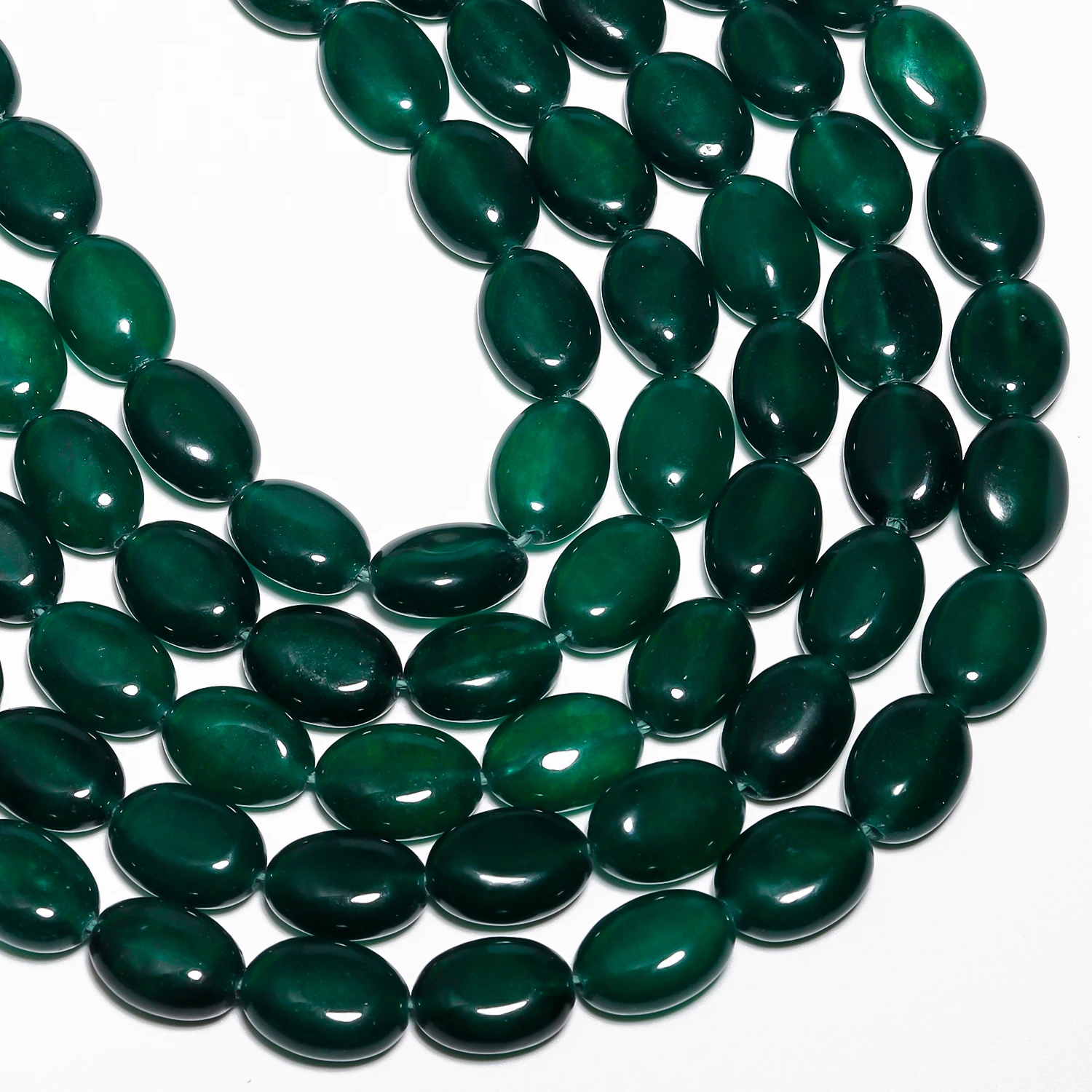 13x10mm Green Red Color Natural Chalcedony Stone Beads Oval Shape Jade Beads for Jewelry Making Handmade DIY Necklace Accessory