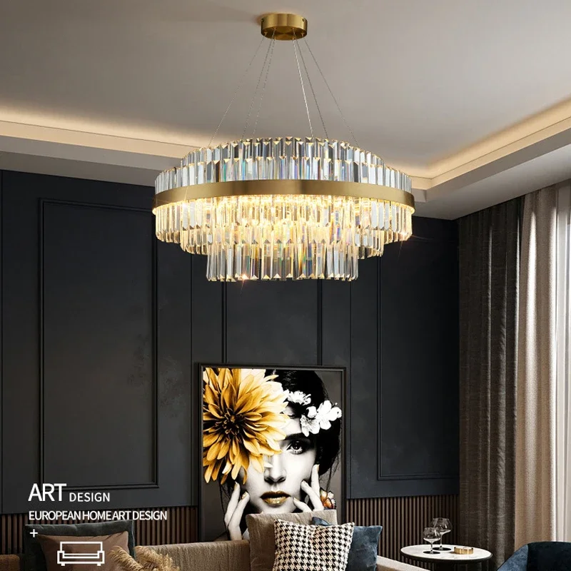 Imagem -05 - Crystal Led Pendant Lights Chandelier Lamp Indoor Hanging Lights Fixture Decor Sala de Estar Sala de Jantar Hotel Luxo