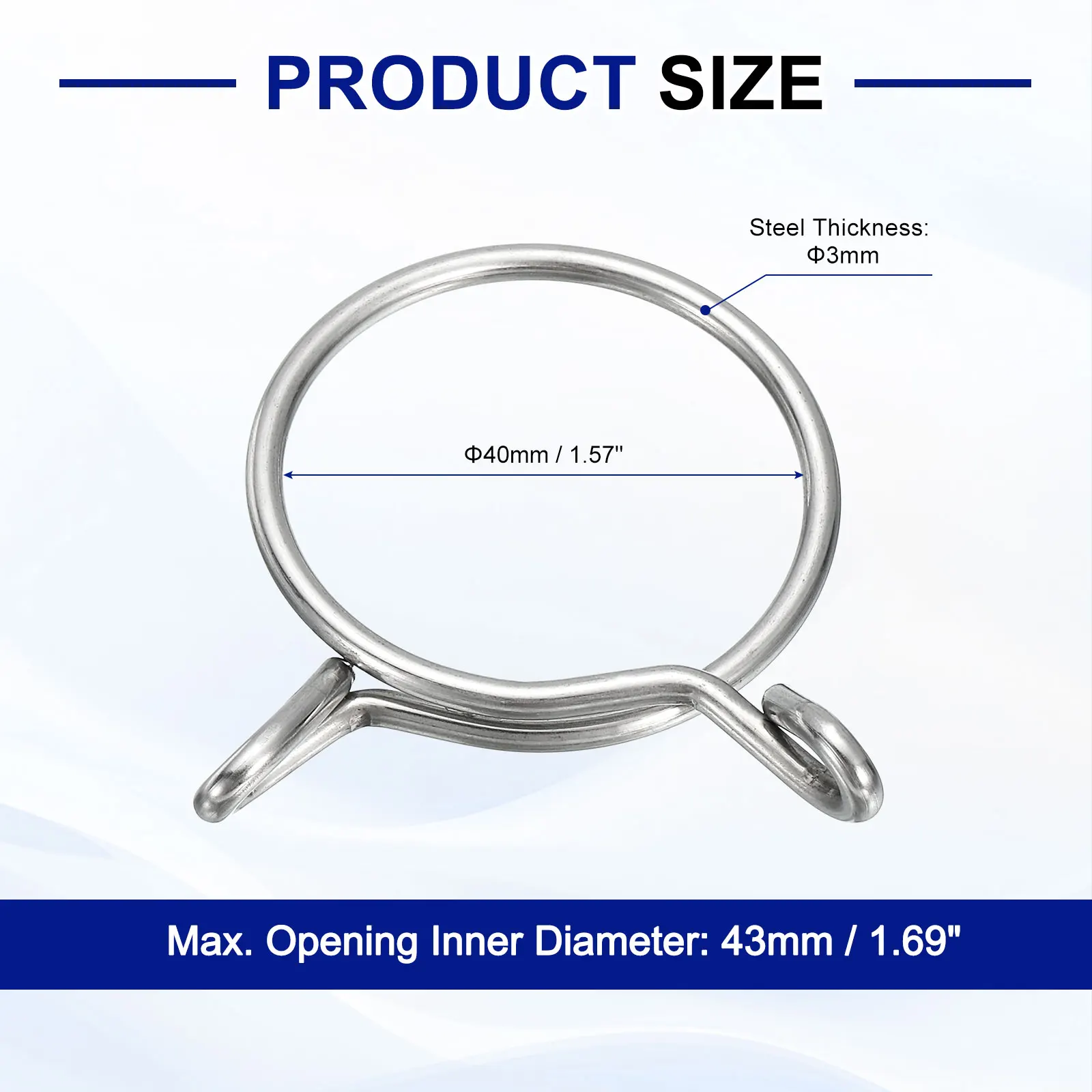 5 Stück Kraftstoffleitungsschlauchklemmen 36/40/42/45/48/50/55/58/60/62/75 mm 304 Edelstahl-Schlauchfederklemmen