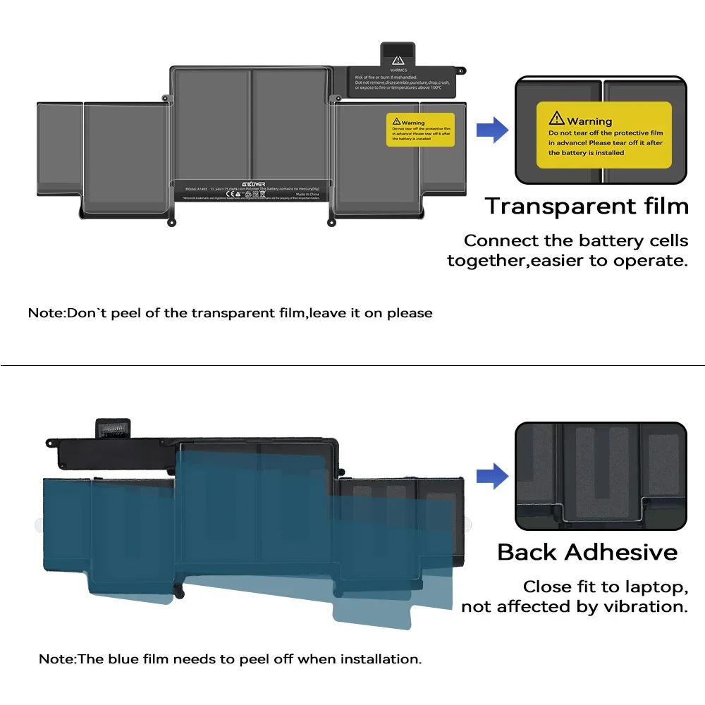 SKOWER High Performance A1493 Battery For Macbook Pro 13 inch Retina A1502 (Late 2013 Mid 2014 Early 2015) Replacement A1582