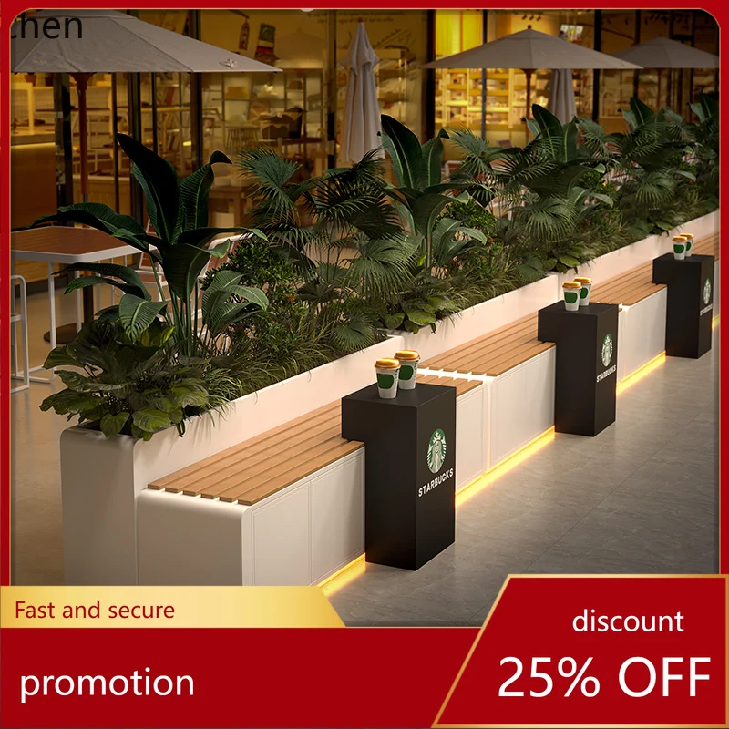 

ZML stainless steel outdoor flower box seat outer pendulum seat combination metal planting box wrought iron flower groove fence