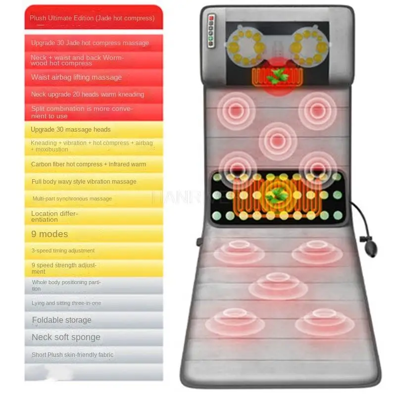 

Multi-functional Massage Pad with Kneading and Heating, Electric Massage Backrest Mattress