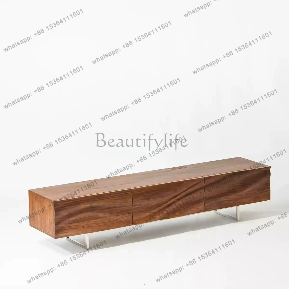 White Ash Red Oak Black Walnut Solid Wood TV Cabinet Vintage Style Minimalist Living Room Furniture
