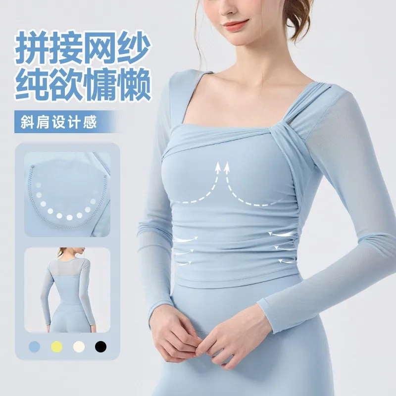 

Long Sleeve Women's Clothing Slim Fit Solid Color Mesh Insert Backless Bodysuit For Woman Single Side Spandex Bodycon Top